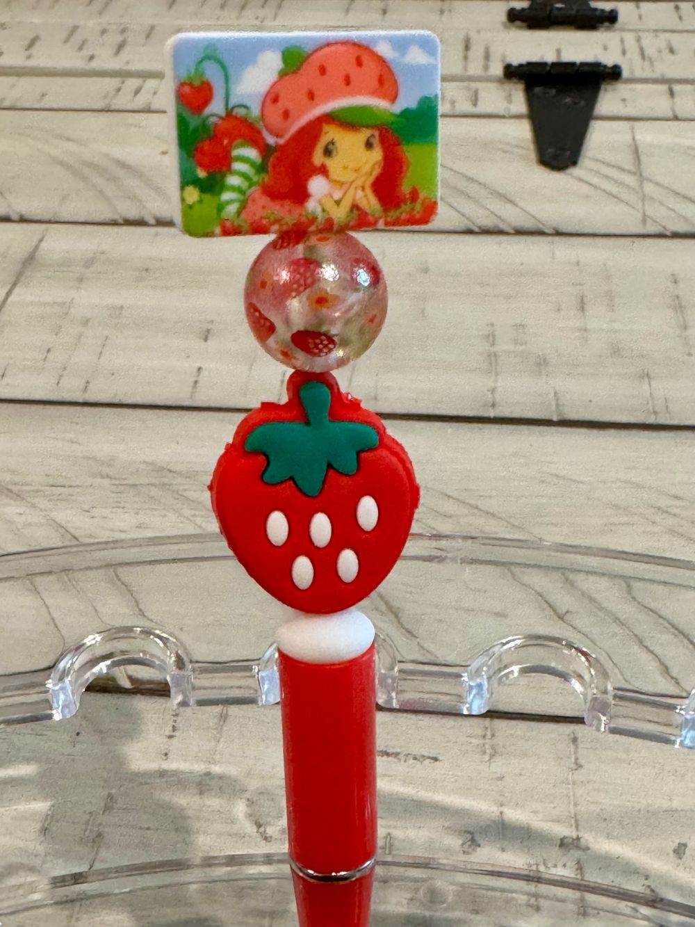 Cute Strawberry Shortcake Beaded Pen