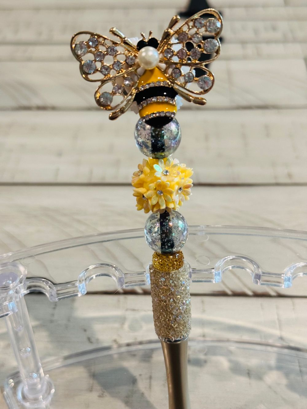 Yellow Bee Beaded Pen
