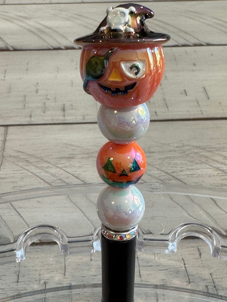 Pirate Pumpkin Beaded Pen