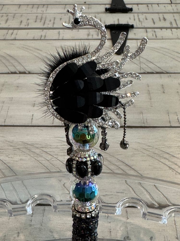 Black Feather swan Beaded Pen