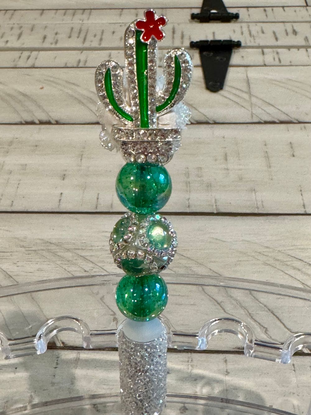 Rhinestone Cactus Beaded Pen
