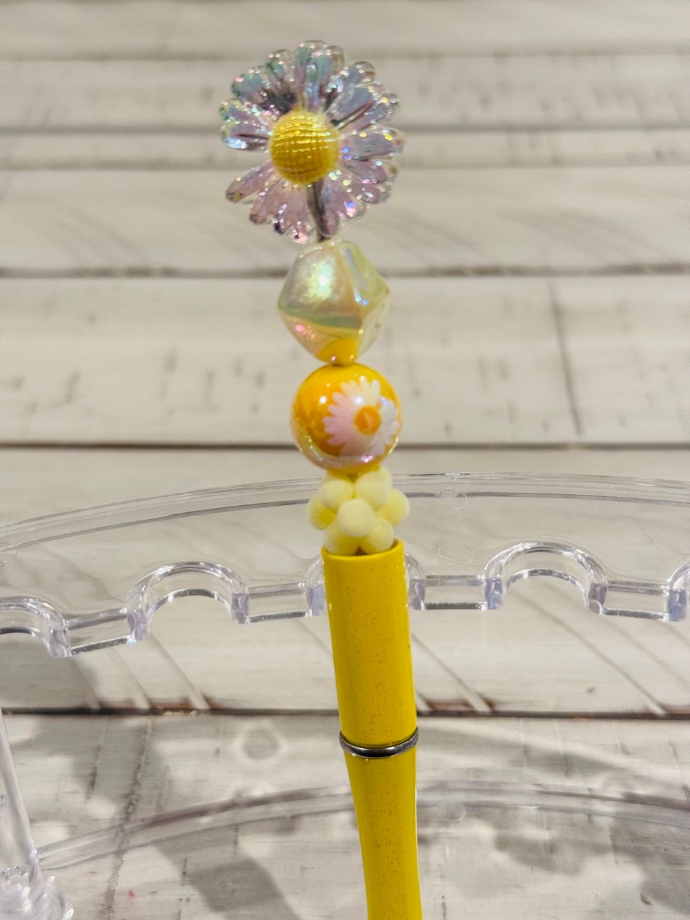 Yellow Daisy Beaded Pen