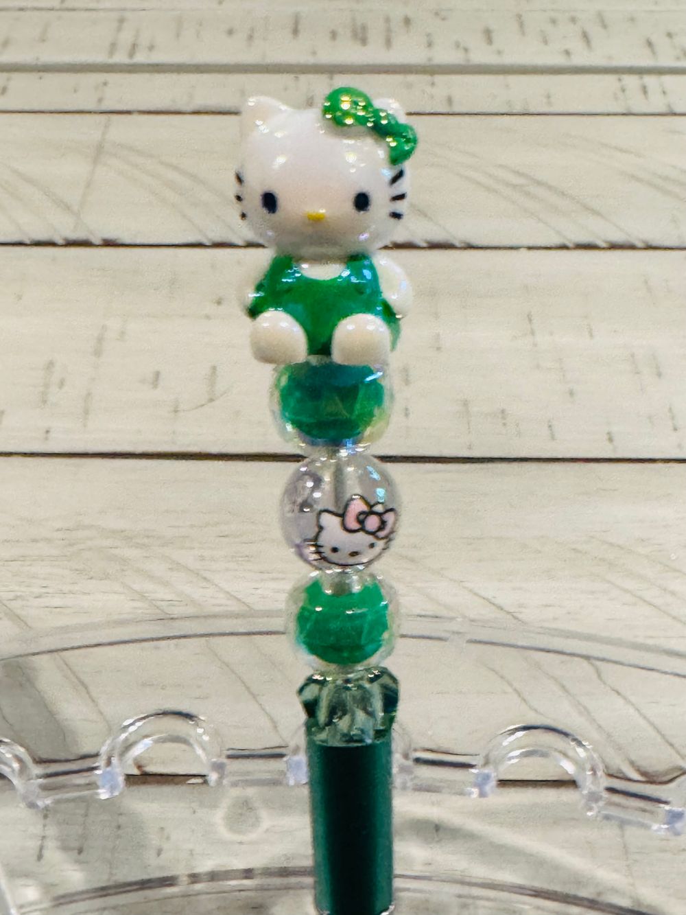 Hello Kitty in Green Dress Beaded Pen