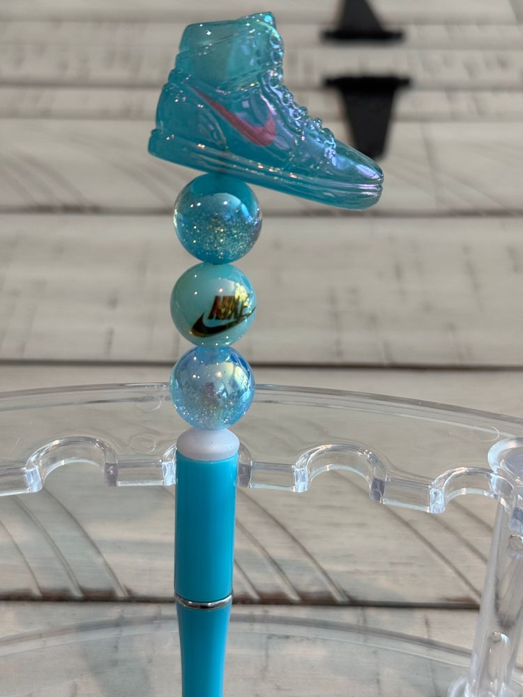 Blue Sneaker Beaded Pen