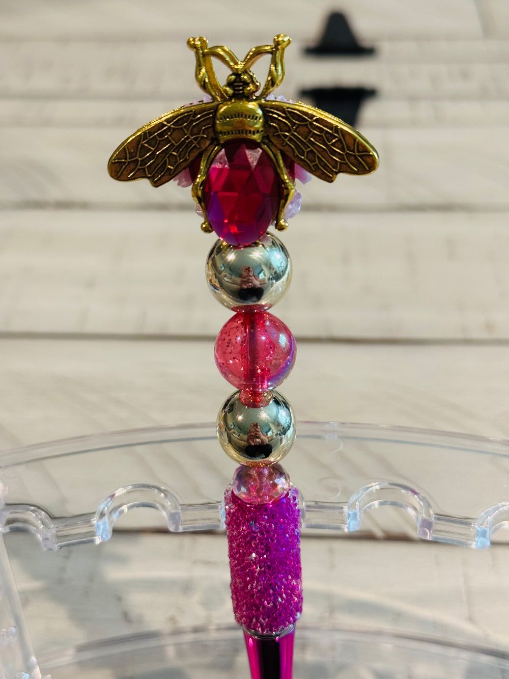 Golden Moth Beaded Pen