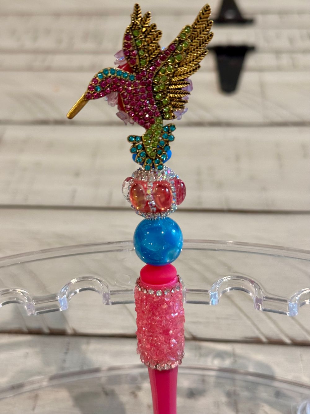 Rhinestone Hummingbird Beaded Pen